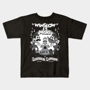 Vintage Cartoon Lighthouse Lampoons - Winslow & Wake - Creepy Cute Horror Kids T-Shirt